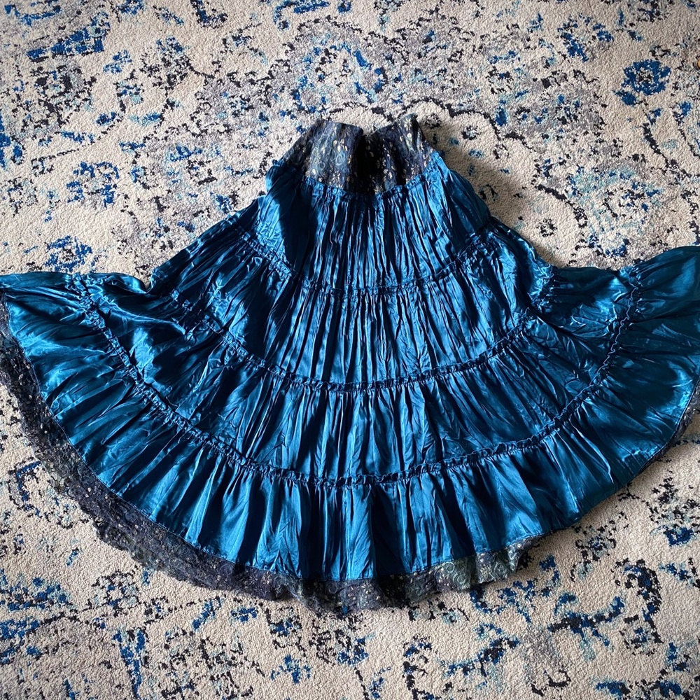 Satin midi skirt